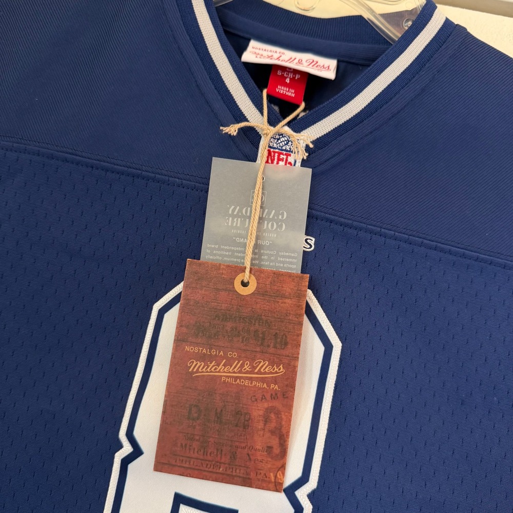 Mitchell Ness Troy Aikman Dallas Cowboys 1996 Legacy Jersey Kids Blue Small NEW - Picture 11 of 13